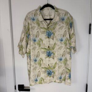 Vintage Tommy Bahama Floral/Palm Tree Silk Shirt